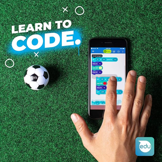 Sphero Mini Soccer Coding Robot Ball | Educational Coding and Gaming, Ages 8+, Bluetooth Connectivity, Interactive and Fun Learning Experience, For Kids and Teens