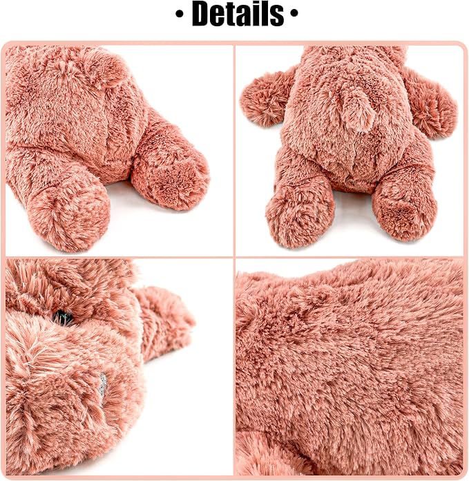 YOUBLEK 16" | 2 Pounds Pink Hippo Weighted Stuffed Animals,Sensory Comfort Plush Throw Pillow Toy,Kawaii Plushies Hugging Toy Gifts for Kids & Adults (Hippopotamus, 16 inch 2 Pounds)