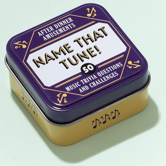 After Dinner Amusements: Name That Tune!: 50 Music Trivia Questions and Challenges (Family Friendly Trivia Card Game, Portable Camping and Holiday Games)