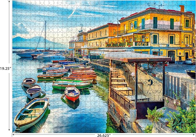 RoseArt - Kodak Premium - Harbor of Naples Italy - 1000 Piece Jigsaw Puzzle for Adults