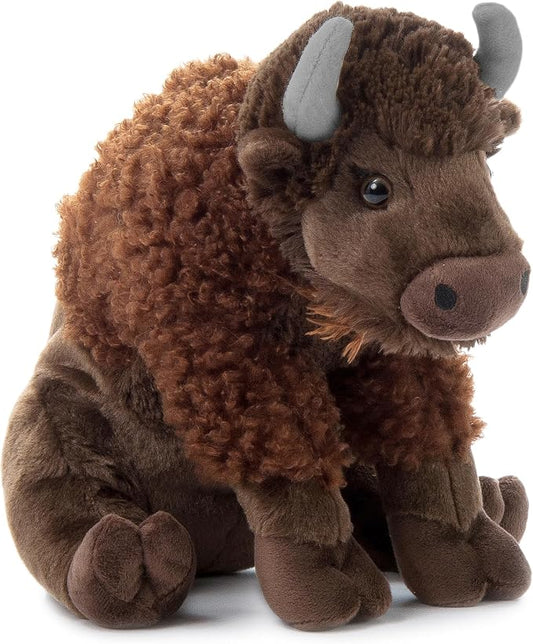 The Petting Zoo Bison Stuffed Animal, Gifts for Kids, Wild Onez Zoo Animals, Sitting Bison Plush Toy 12 inches