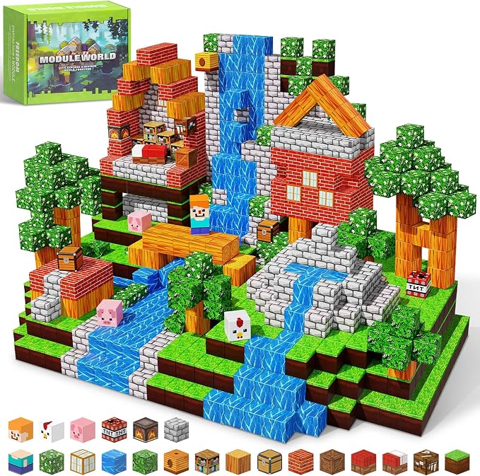 300PCS Magnetic Blocks - 0.8" Magnetic Building Blocks for Kids, STEM Toys, Educational Magnet Blocks, Magnetic Cubes Tiles, Christmas Birthday Gifts for Boys & Girls Ages 3 4 5 6 7 8 9 10