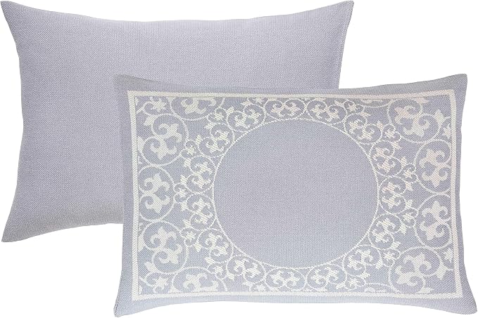 Superior Cotton Blend Bedspread Set, Includes 1 Tailored Bedspread and 1 Matching Pillow Sham, Lightweight Blanket, Bedding Decor, Jacquard Vintage Floral Mandala, Lyron Collection, Twin, Slate Blue