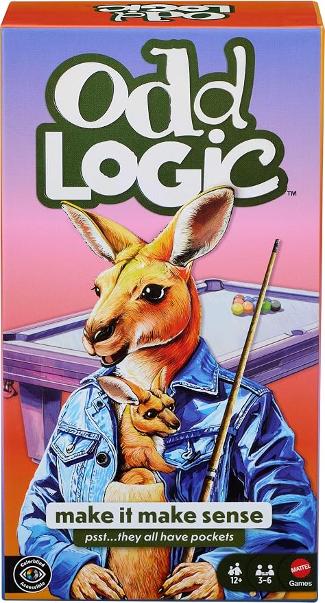 Mattel Games Odd Logic Family Party Game for Tweens, Teens, Grown-ups, Game Night Fun & Parties for 3-6 Players Ages 10+ Make it Make Sense