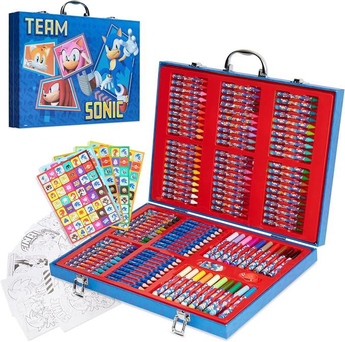 Get Trend Sonic THE Hedgehog Art Set for Kids with 137 Pcs, Art Supplies - Gifts for Boys