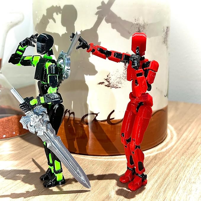 (Assembly Completed) 2 Packs Titan13 Action Figure Set, Dummy 13 3D Printed ActionFigure Toy Gifts for Kids, Robot 13 Action Figure Full Body Mechanical Doll Christmas Birthday Gift for Boys Girls
