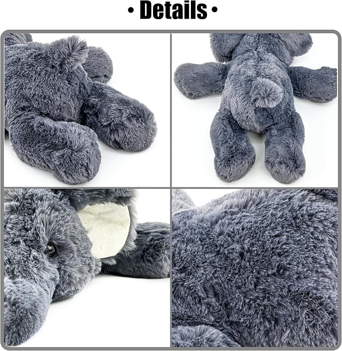 YOUBLEK 16" | 2 Pounds Gray Elephant Weighted Stuffed Animals,Sensory Comfort Plush Throw Pillow Toy,Kawaii Plushies Hugging Toy Gifts for Kids & Adults (Elephant, 16 inch 2 Pounds)