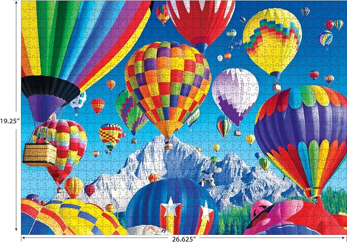 RoseArt - Kodak Premium - Balloons Over a Mountain - 1000 Piece Jigsaw Puzzle for Adults