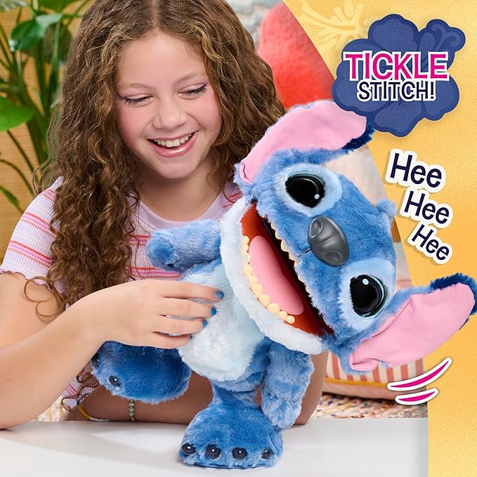 Disney Stitch Ultimate Stitch Interactive 17" Plush Toy, 100+ Sounds & Reactions, Inspired by Disney’s Live-Action Lilo & Stitch Film, New Movie Toy for Fans, Girls, Boys, Kids 3+ by Just Play