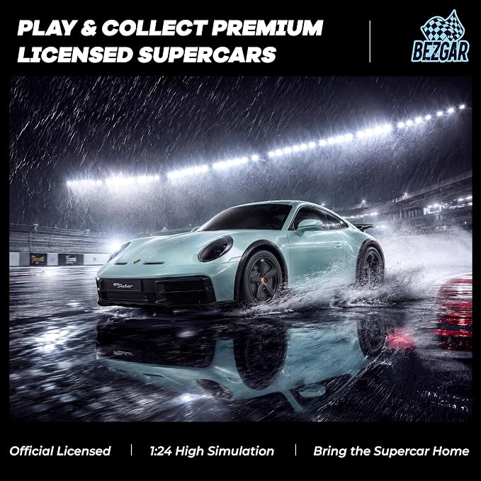 Porsche 911 Dakar RC Car, Officially Licensed BEZGAR 1:24 Scale 2.4GHz Porsche Remote Control Car, Hobby Grade Model Vehicle Toy for Boys Girls Age 4-7 8-12