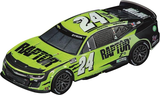 Carrera GO NASCAR Watkins Glen Slot Car Race Track Set – Larson & Byron | Official NASCAR toys racing set. Features 11.8-ft track, lap counter, junction track, Drivers Larson #5 & Byron #24