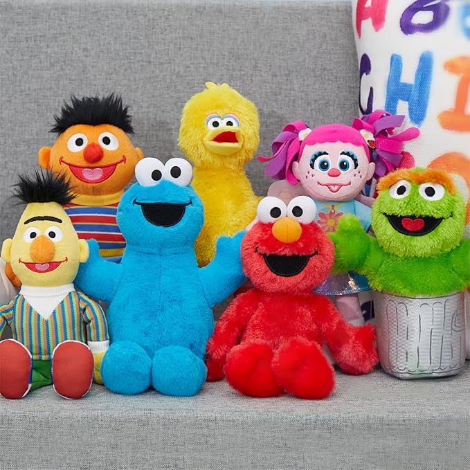 Sesame Street Friends 8-inch Cookie Monster Plush Stuffed Animal, Recycled Filling, Kids Toys for Ages 18 Month by Just Play