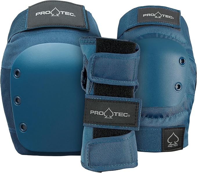Pro-Tec Street 3-Pack Pad Set - Protective Gear for Skateboarding, Roller Skating, Scooter, Bicycling