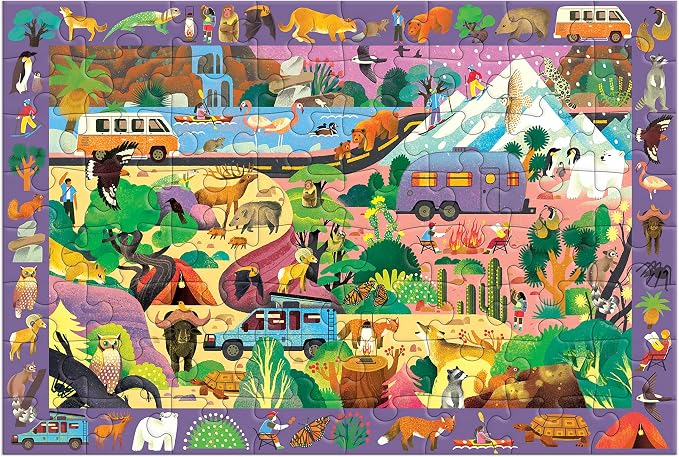 Mudpuppy The Great Outdoors — 64 Piece Search & Find Puzzle Jigsaw Puzzle Featuring Diverse Wildlife Animals and Plants and Over 40 Hidden Images to Find for Ages 4+