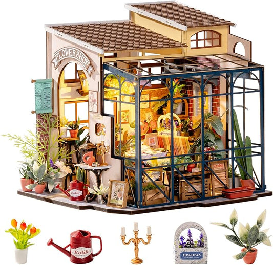Rolife 1:20 Miniature House Kits-Tiny House Kit-DIY Miniature Dollhouse Kits for Adults-Model Building Craft Kits-Hobbies Gifts for Women and Men