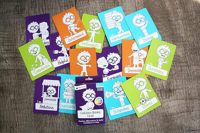 Confidence Building Cards for Kids | 50+ Positive Affirmation & Self-Esteem Building Activities | Mindfulness, Emotional Intelligence & Self-Reflection Deck | Screen-Free Learning Tool for Ages 4+
