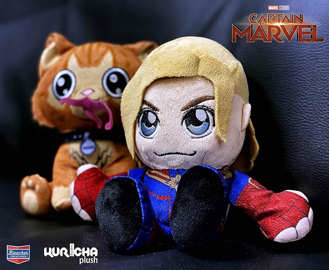 Marvel Captain Marvel 8" Kuricha Sitting Plush - Soft Chibi Inspired Toy