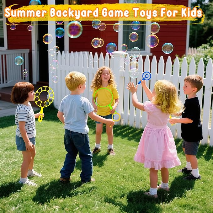 Bubble Wand Set 26 PCS Large Bubble Wands with Tray,Giant Bubbles Maker Wand Set for Kids Summer Outdoor Birthday Party Favors