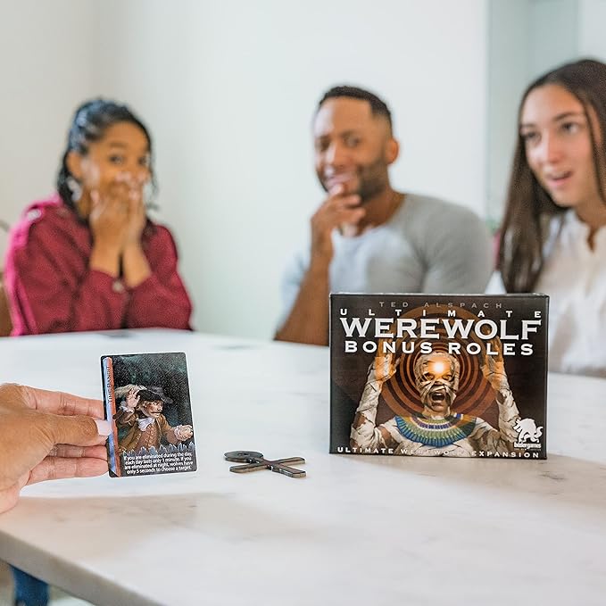 One Night Ultimate Bonus Roles Expansion by Bezier Games | Adds 16 New Roles, Artifact Tokens & Player Number Tokens for One Night Ultimate Werewolf, Vampire, Alien & Super Villains | Ages 14+
