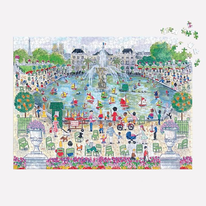 Galison Springtime in Paris – 1000 Piece Michael Storrings Puzzle Featuring The Ornamental Grand Bassin Pond in The Spring
