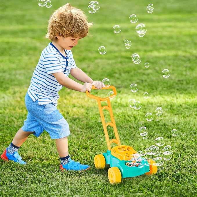 ArtCreativity Bubble Lawn Mower for Kids, Electronic Bubble Blower Machine, Summer Outdoor Push Toys for Kids, First Birthday Gift for Boys and Girls (Gender-Neutral)