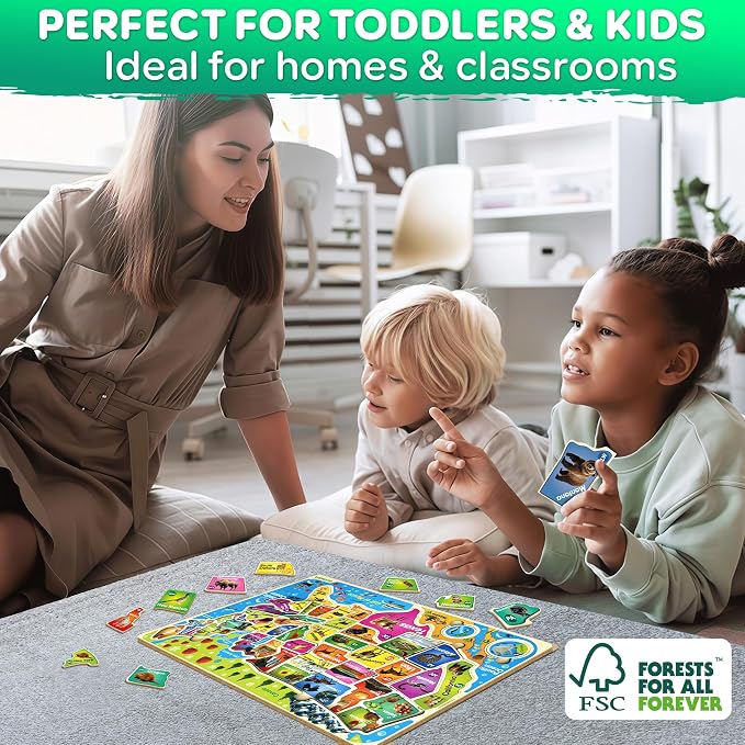 QUOKKA United States Puzzles for Kids Ages 4-6 - Realistic USA Map Wooden Puzzles for Kids Ages 3-5 - Montessori Wood Educational Toys for Toddlers 2-4 Years Old - Geography Learning Games for 6-8 yo
