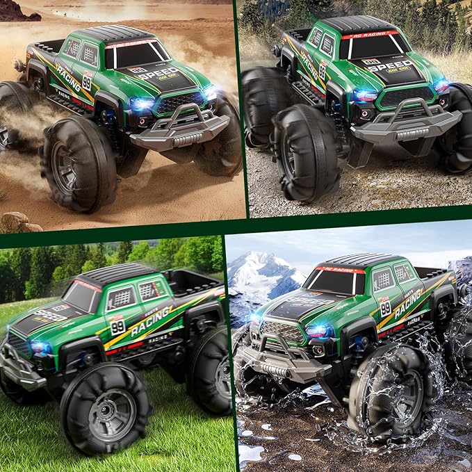 PEADUCK Remote Control Car for Kids Ages 6-12, All-Terrain RC Truck with Spray & Light, 360° Flips, 2.4GHz, Remote Control Monster Truck Off-Road RC Cars for Kids Boys Age 3 4 5 6 7 8 9 10 11 12