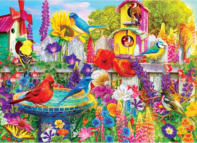 RoseArt - Kodak Premium - Bird Bath Garden - 1000 Piece Jigsaw Puzzle for Adults
