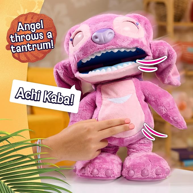 Disney Stitch Ultimate Angel Interactive 17" Plush Toy, 100+ Sounds & Reactions, Moves Like a Real-Life Angel, Toy for Fans, Girls, Kids, 3 and Up by Just Play