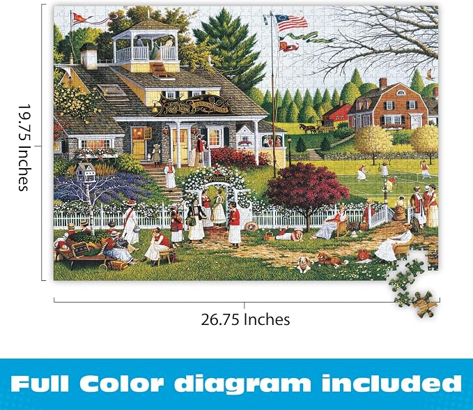Buffalo Games Charles Wysocki Love 1000 Piece Jigsaw Puzzle - Silver Select, Multicolor, 26.75 x 19.75 in - Recycled Board - Poster Included - Expert Adult Jigsaw Puzzles