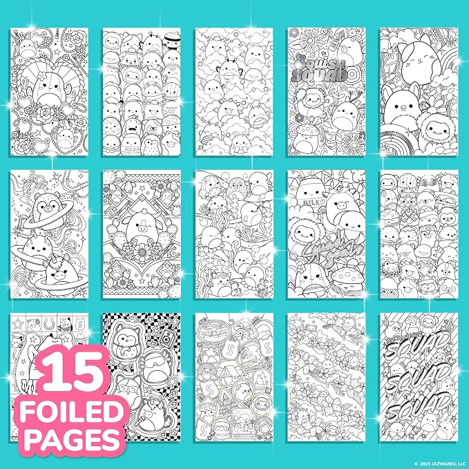 Original Squishmallows Color & Sketch Set, 15-Page Sketchbook, Color & Sketch Book, Sketch Pad, Drawing Pad for Kids, Coloring Books for Kids, Cute Coloring Books, Small Sketchbook, Coloring Book
