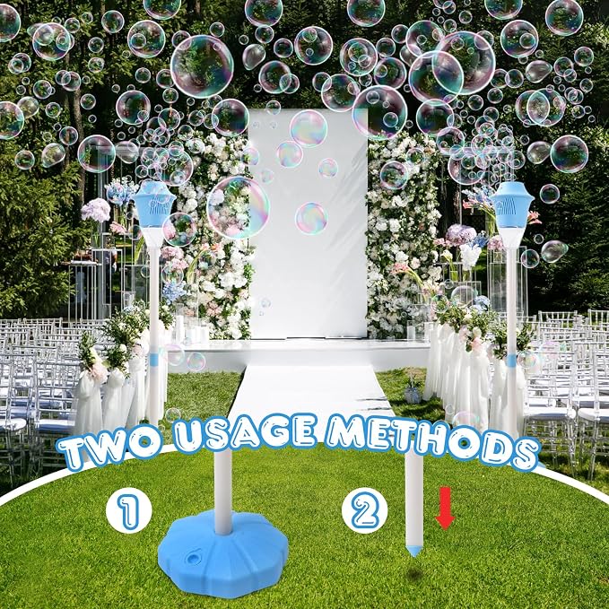 Palksky Bubble Machine with Lights for Outdoor - 2Pack, Height 47 Inches Bubbles Blower Maker for Kids Toddlers, Battery Automatic Bubbles Blower Maker for Outdoor/Indoor Wedding Birthday Party