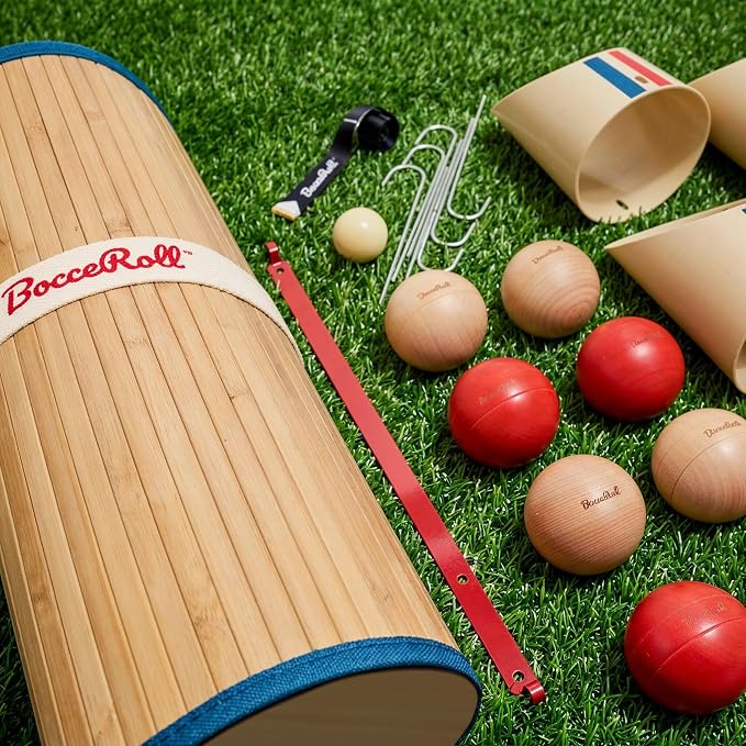 BocceRoll Yard Game – Modern Bocce Ball Set with Ramp & Targets | Portable BocceRoll Lawn Game for Backyard & Beach | Premium Wooden Bocce Game for Family & Party Play