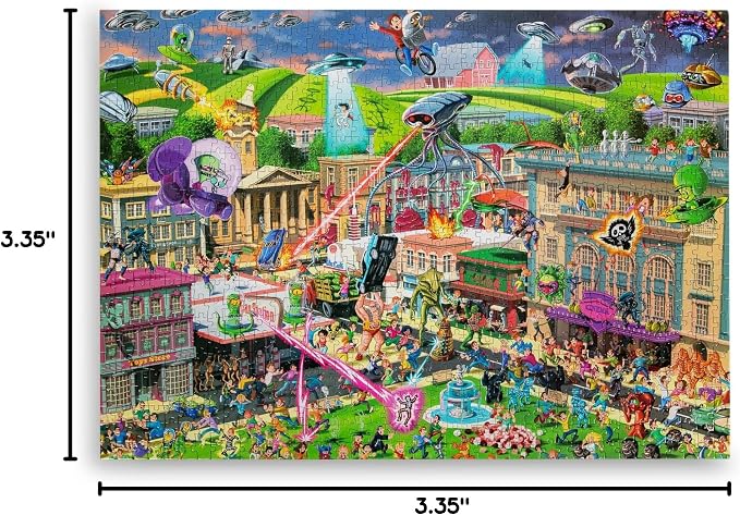 Alien Attack Sci-Fi Classics 1000-Piece Jigsaw Puzzle for Adults | Interactive Brain Teaser, Educational Toys & Games, Home Activities Building Kit for Creative Play | Nostalgic Gifts and Collectibles