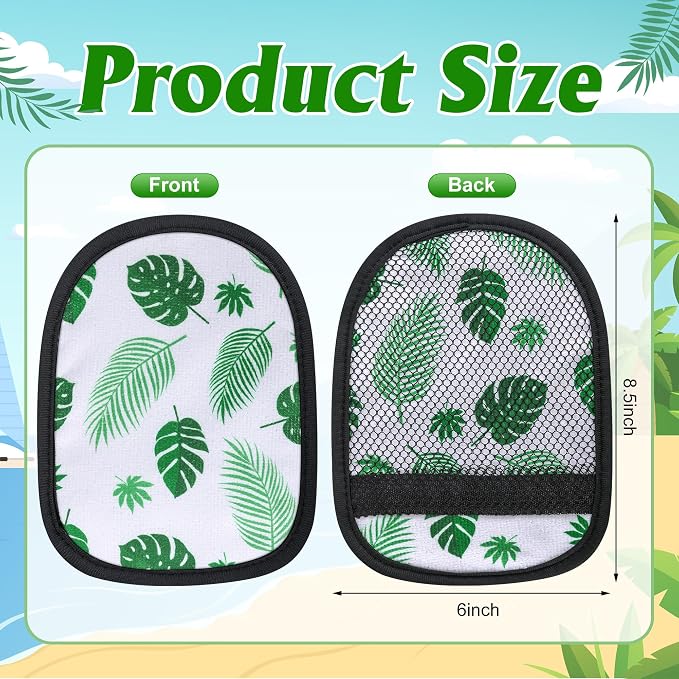codree 2 Pcs Sand Wipe Off Mitts, Hawaii Theme Sand Remover for Beach, Beach Sand Remover Cleaner Mitts Bag, Beaches Travel Mitt for Outdoor Activities Volleyball Sandboxes