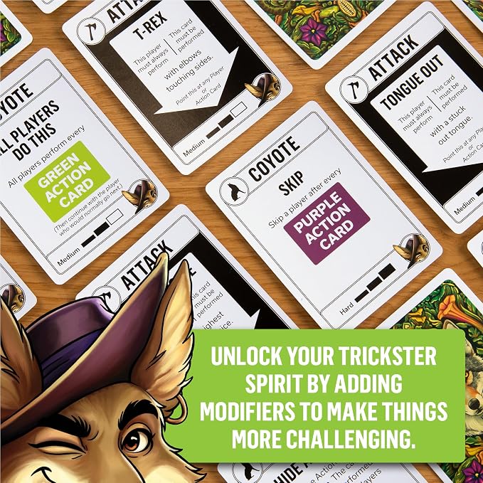 Exploding Kittens Coyote Created by Tim Ferriss | Perfect for Family Fun, Game Night, and Travel | 3-8 Players, 10 Mins, Ages 10 and Up