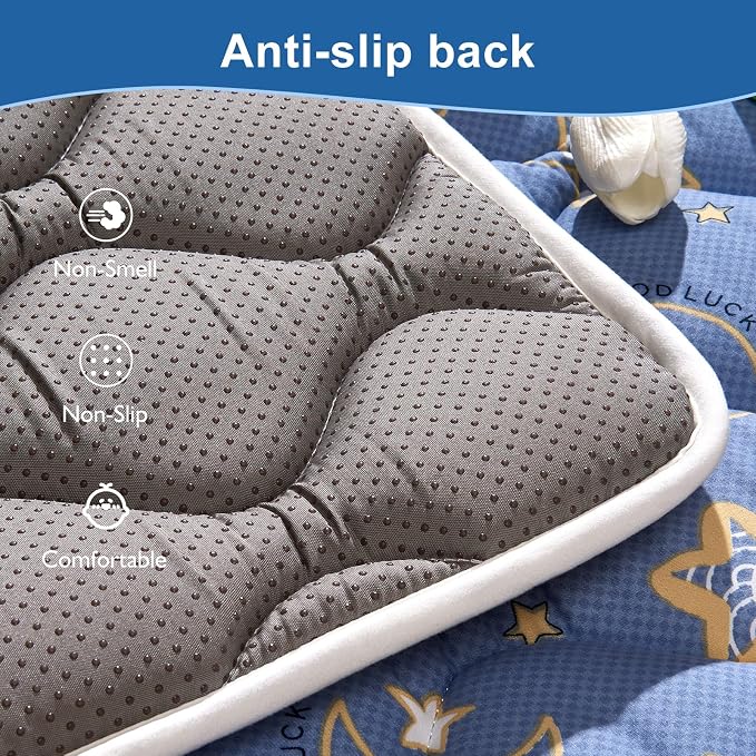 Odorless Premium Foam Baby Play Mat 47" x 47", Soft Microfiber Fabric Crawling Mat for Floor- Comfortable and Hypoallergenic, Non-Slip Cushioned Floor Playpen mat for Infants,Babies,Toddlers
