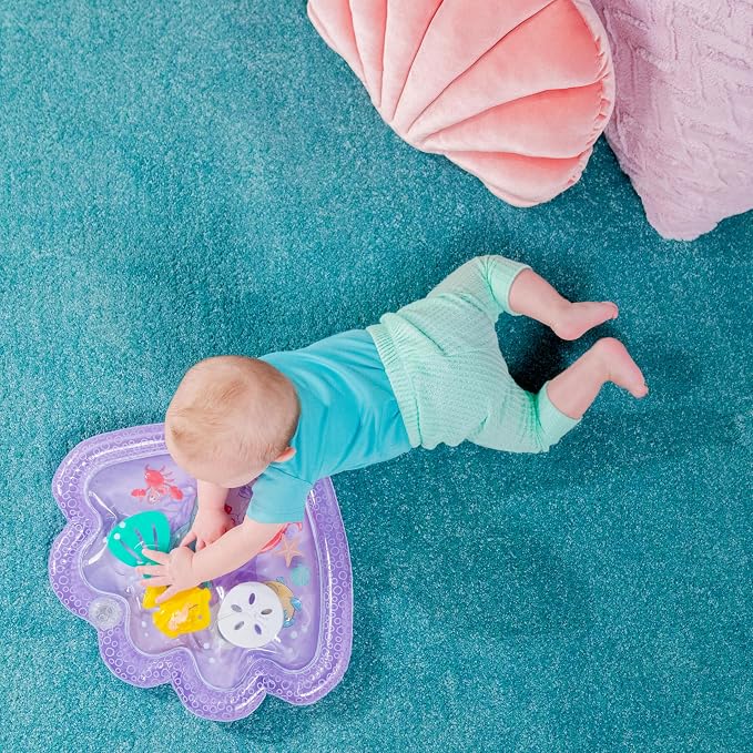 Bright Starts Disney Princess Ariel Water Mat, The Little Mermaid Sea Treasures, Purple, Baby Girl Newborn +