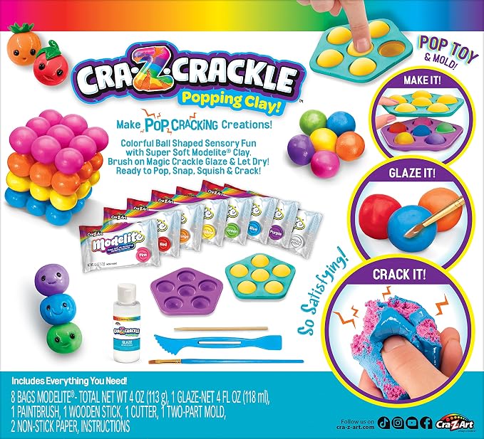 CRA-Z-Crackle Clay Pop-Mazing Super Sensory Activity Kit for Ages 6 and Up