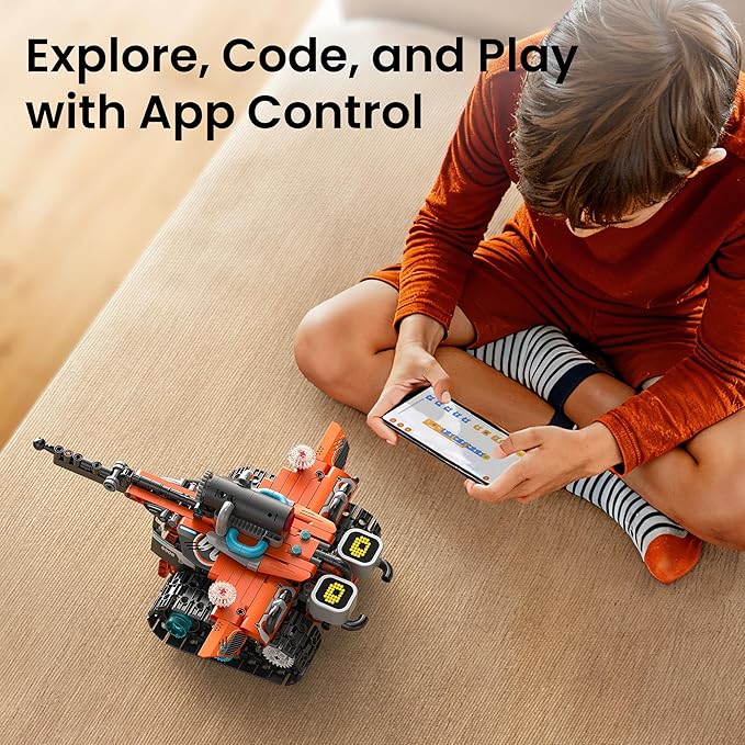 Sillbird Robot Building STEM Kit with Remote Control for Boys Ages 8-14, Coding Gifts for Kids Birthday, Buildable 5in1 Robotics Toy with 596 Pieces