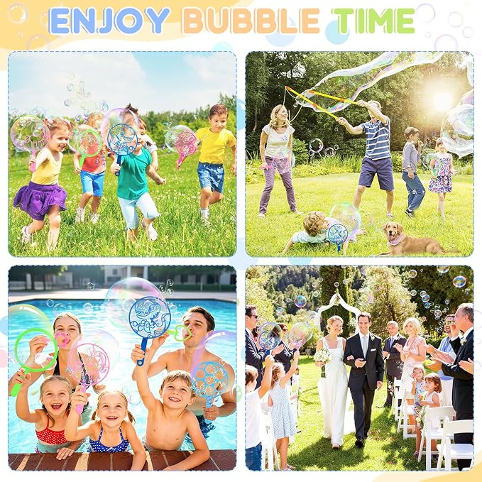 REZUCREY 27 Pcs Big Bubble Wands Toys Set, Giant Bubble Wands with Tray for Kids Summer Outdoor Toys Bubbles Party Favors Bubbles Maker Bulk for Kids Toddlers Boys Girls Age 3 4 5 6 7 8+