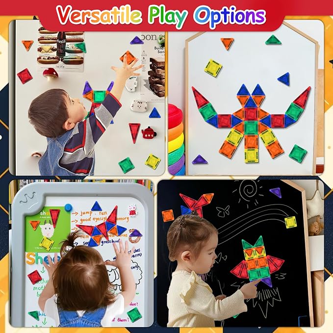 Mini Magnetic Tiles 36pcs, Travel Kids Toys STEM Magnet Toy, Easter Basket Stuffer for Toddler Magnetic Blocks Building Preschool Learning Sensory Montessori Toy for Boys and Girls