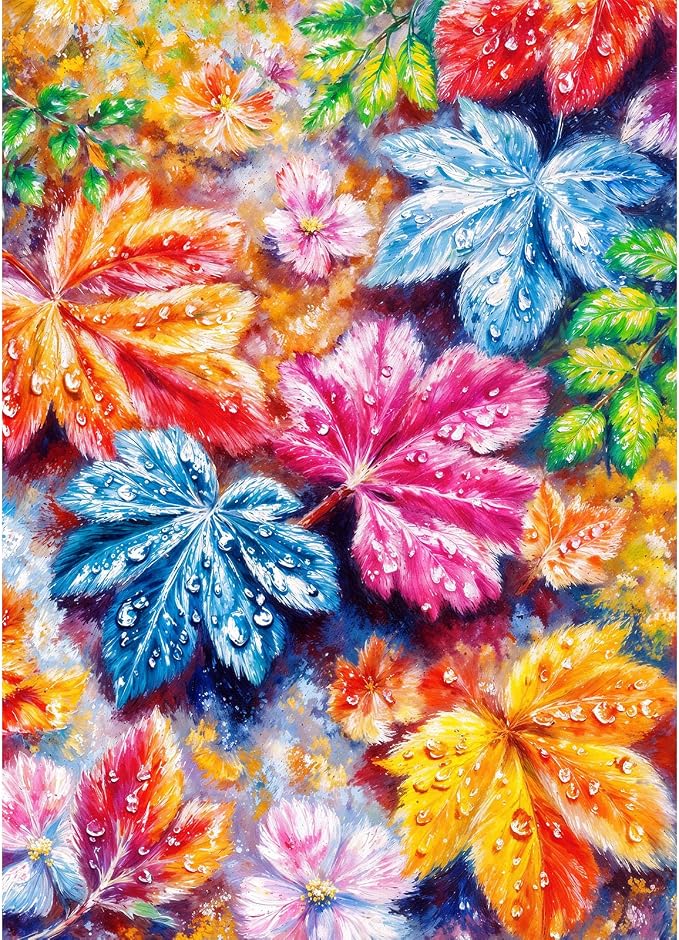 Puzzles for Adults 1000 Pieces, Jigsaw Puzzle for Adults, Fun Challenging Puzzle, Colorful Autumn Leaves Puzzles Game, Interlock Perfectly No Dust, Gifts for Easter Mother’s Day