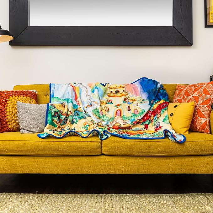 Silver Buffalo Rainbow Brite Rainbowland 45" x 60" Fleece Throw, Soft and Cozy Blanket, 250 GSM
