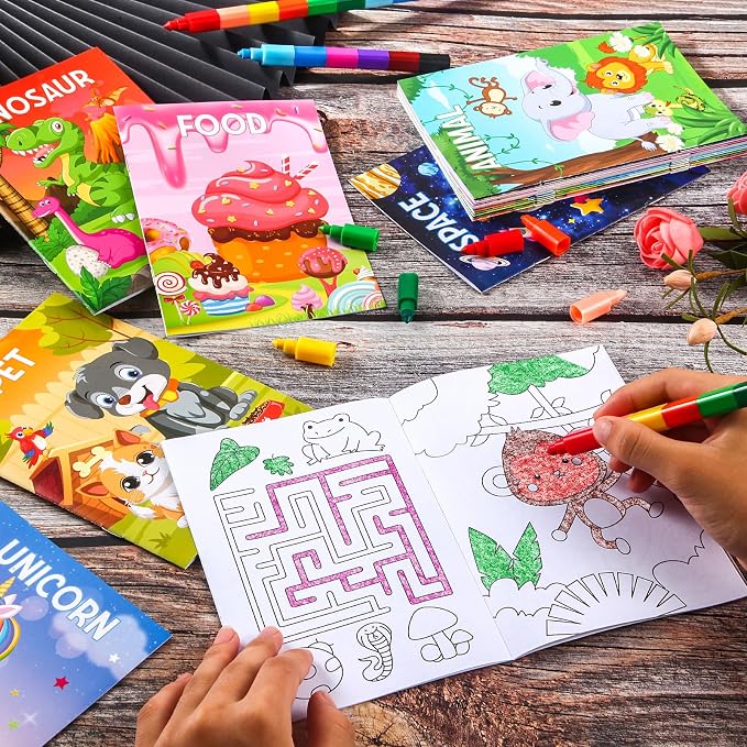 BenLouis Coloring Books Party Favors Bulk Mini Coloring Books for Kids Ages 4-8-12 Small Activity Books For Birthday Party Gifts Goodie Bags Stuffers Classroom Travel Activity（60pcs Classic）