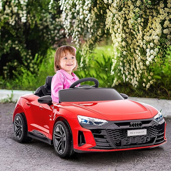 Aosom Licensed Audi RS e-tron GT 12V Ride On Car Truck for Kids, Electric Car Ride On Vehicle w/Parent Remote Control, Music, Lights, for Toddlers, Red