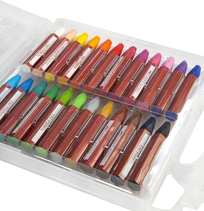 Faber-Castell Blendable Oil Pastels In Durable Storage Case | Back to School Favorites | 24 Vibrant Colors - Non-Toxic Pastels for Kids