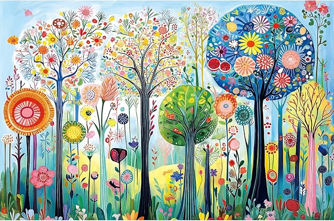 Spring Forest 500 Piece Puzzles for Adults, Fun Pretty Art Puzzles for Adults 500 Pieces with HD Print & Poster, 15" X 23" Dust Free Halloween Christmas Family Games