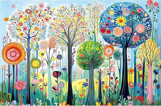 Spring Forest 500 Piece Puzzles for Adults, Fun Pretty Art Puzzles for Adults 500 Pieces with HD Print & Poster, 15" X 23" Dust Free Halloween Christmas Family Games