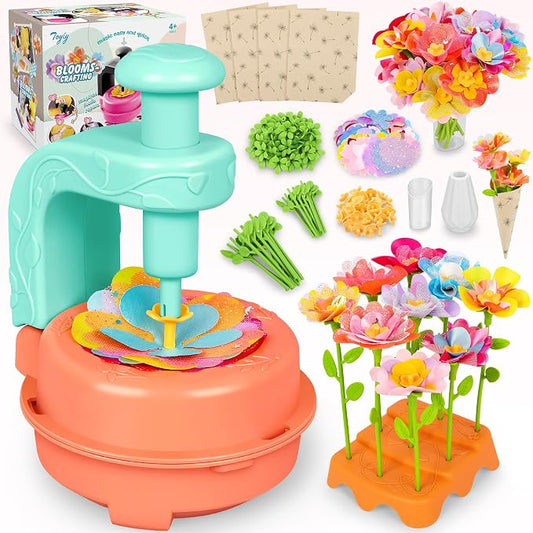 Fabric Flower Bouquets Toys, DIY Craft Kits Toys for Kids - Flowers Market Toy, Build Your Flower Bouquet, Arts & Crafts for 4+ Year Toddler Girl, Educational Activity Preschool B-Day Gifts